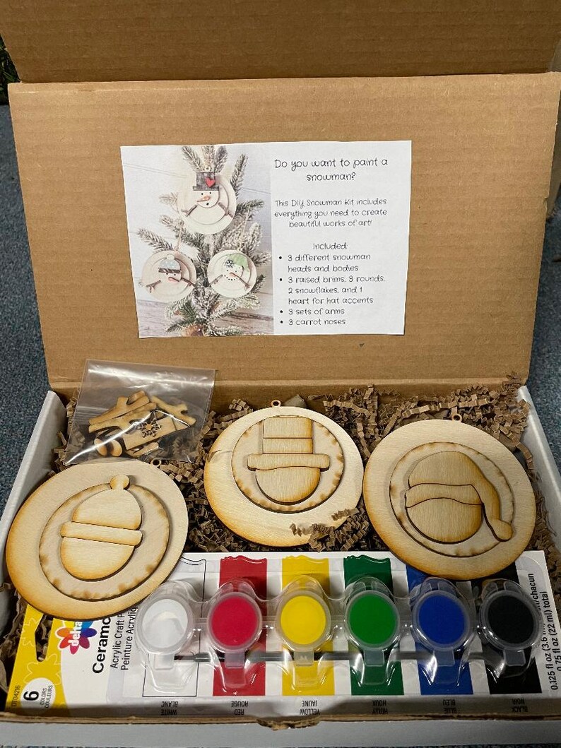 DIY Snowman Ornament Kit - Etsy