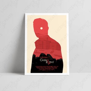 Casino Royale, James Bond, 007, Daniel Craig - Premium Semi-Glossy Silk Fan-Made Illustrated Movie Poster Print