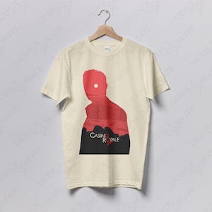 Casino Royale, James Bond, 007, Daniel Craig - Gildan Crewneck Cotton Unisex Fan-Made Illustrated Movie T-shirt Print - 2 Colours