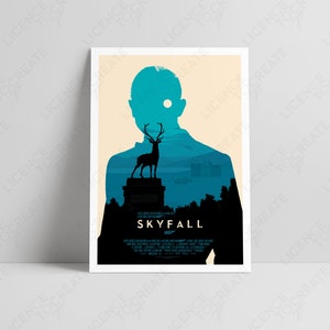 Skyfall, James Bond, 007, Daniel Craig - Premium Semi-Glossy Silk Fan-Made Illustrated Movie Poster Print