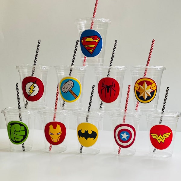 Superhero Party - Disposable Superhero Cups - Superhero Party Decorations - Superhero Girl - Disposable Cups - Birthday Decoration - Cups