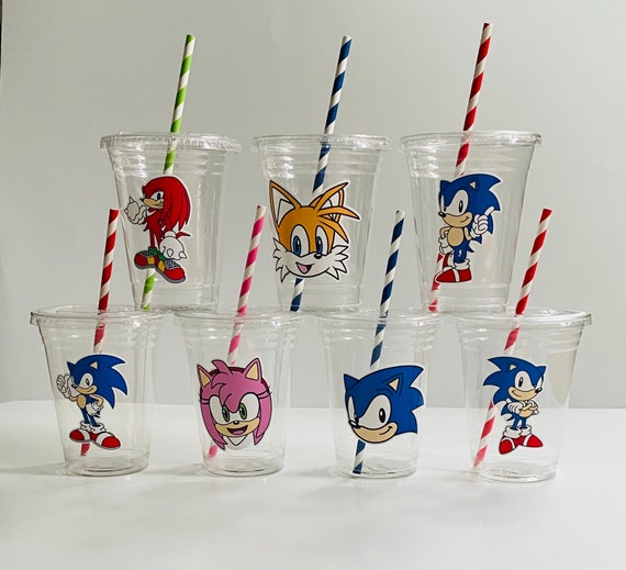 Sonic, Party Cups Disposable, 16oz Disposable Cups, 16oz Cups, Blue Cups,  Party, Favor Party, Sonic Cup, Kids Birthday, Boys Birthday Decor 