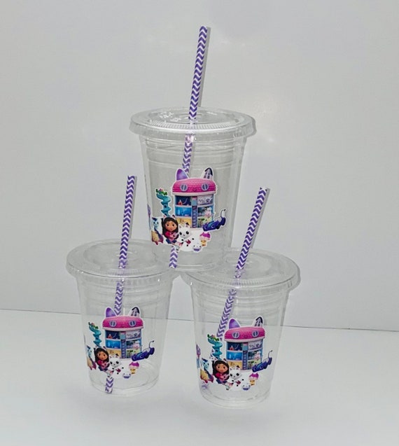 16 oz Disposable Clear Plastic to go Cups with Lids and Straws For