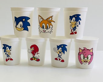 Sega Sonic the Hedgehog Reusable Birthday Plastic Cups Party Favors Tails Shadow 