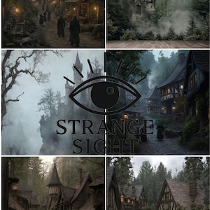Fantasy Village And Castle Digital Download Printable Bundle 14 Rustic Scenery Art for Worldbuilding RPGs