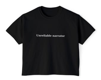 Unreliable Narrator Literary Girl Aesthetic Booktok Boxy Tee, Comfort Colors Fall Tshirt, Women's Graphic Shirt
