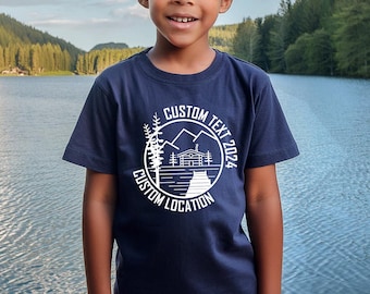 Customizable Mountain Cabin Vacation T-Shirt Design (PNG JPG)