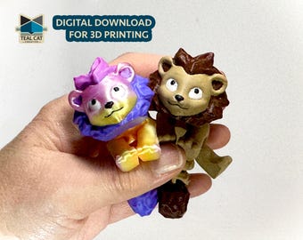 Articulated Lion by Teal Cat Creative | STL/3MF  File | Mini collection | Flexi Friend