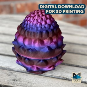 Bristlecone Dragon Egg by TealCat Creative | STL File | Dragon Egg | Flexi Dragon Egg