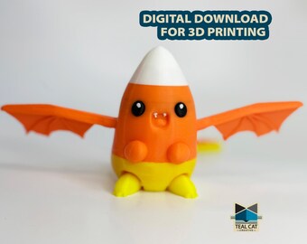 Candy Corn Dragon STL File, Articulating 3D Print (Digital Download)