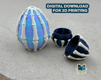 Skeleton Egg by TealCat Creative | STL File | Dragon Egg | mini collection container