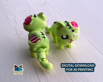 Zombie Cat by Teal Cat Creative | STL/3MF File | Mini collection | Flexi Kitty