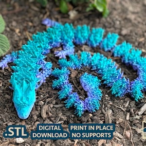 Fire Dragon by TealCatCreative | Print in Place Articulated Dragon | STL file for 3D Printing | Articulating Flexi Pet As seen on TikTok