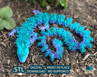 File STL di drago di fuoco articolato / Stampa 3D Flexi Pet