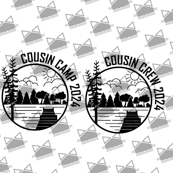 Cousin Camp or Crew 2024 SVG - Combo Pack - Cousin DIY shirts - Instant Download Design -PNGJPG - Includes Alphabet and numbers