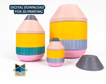 Teacher Gift STL File | Pencil Holder Organizer STL | 3D Print Pencil Container | Teacher Appreciation Gift | Desk Organizer STL Download