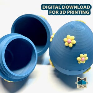 Floral Egg by TealCat Creative | Perfect for minis or Dragons!  STL File | Dragon Egg | Flexi Dragon Egg