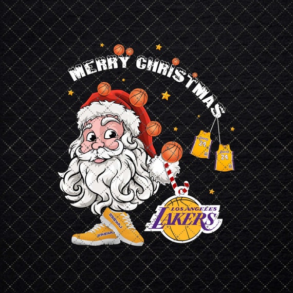 Santa Moon Los Angeles Lakers Christmas png Christmas Lakers Etsy