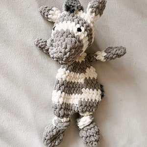 Crochet Zebra Lovey | Stuffed Zebra Snuggler