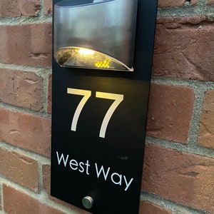 Acrylic Solar House Number sign