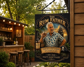 Personalised Home Bar Sign | Outdoor Pub Shed Sign - Hanging with Bracket & Chain (Weatherproof)