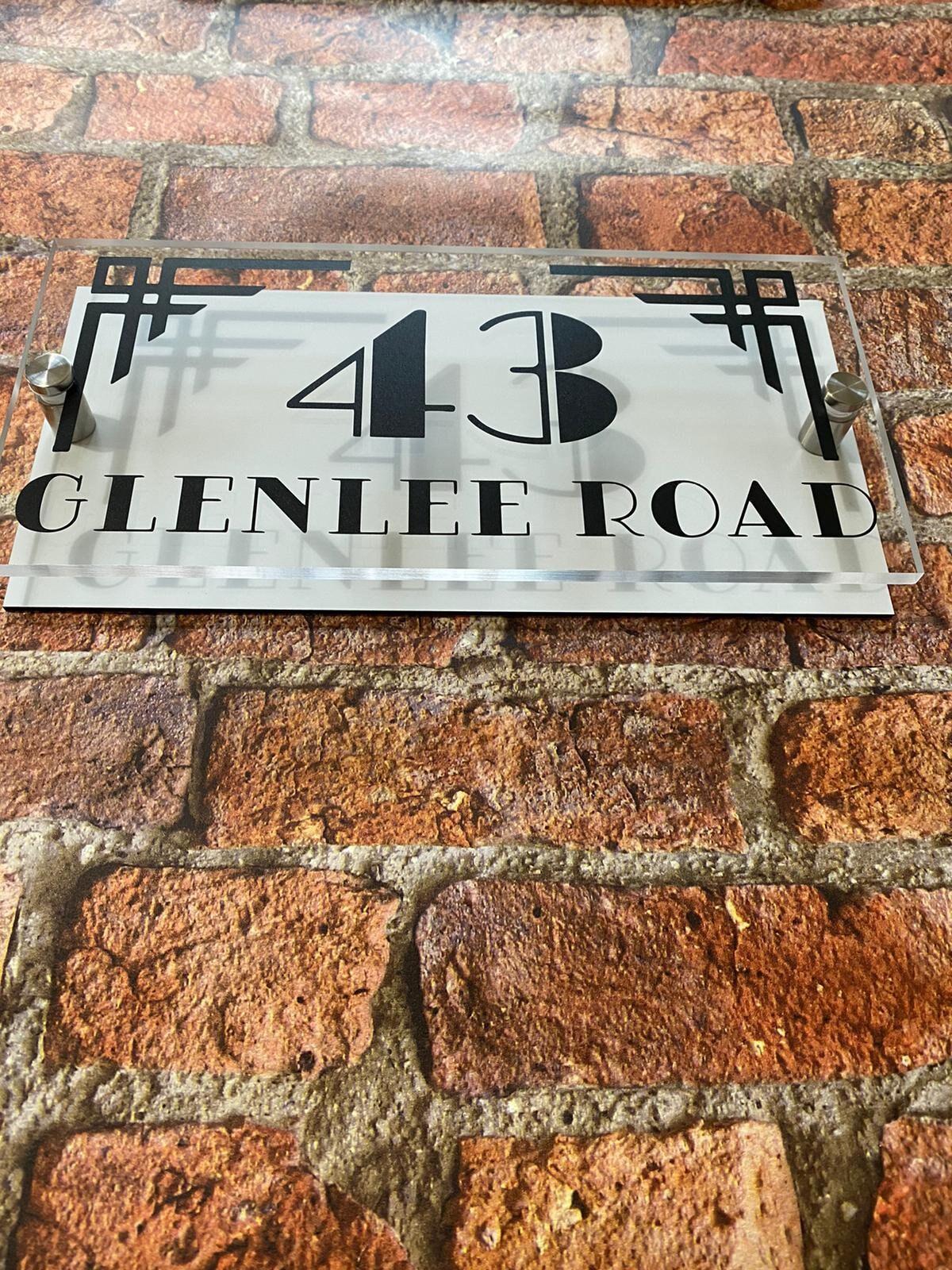Art Deco Style House Sign, Modern Looking With Super Thick Acrylic ...