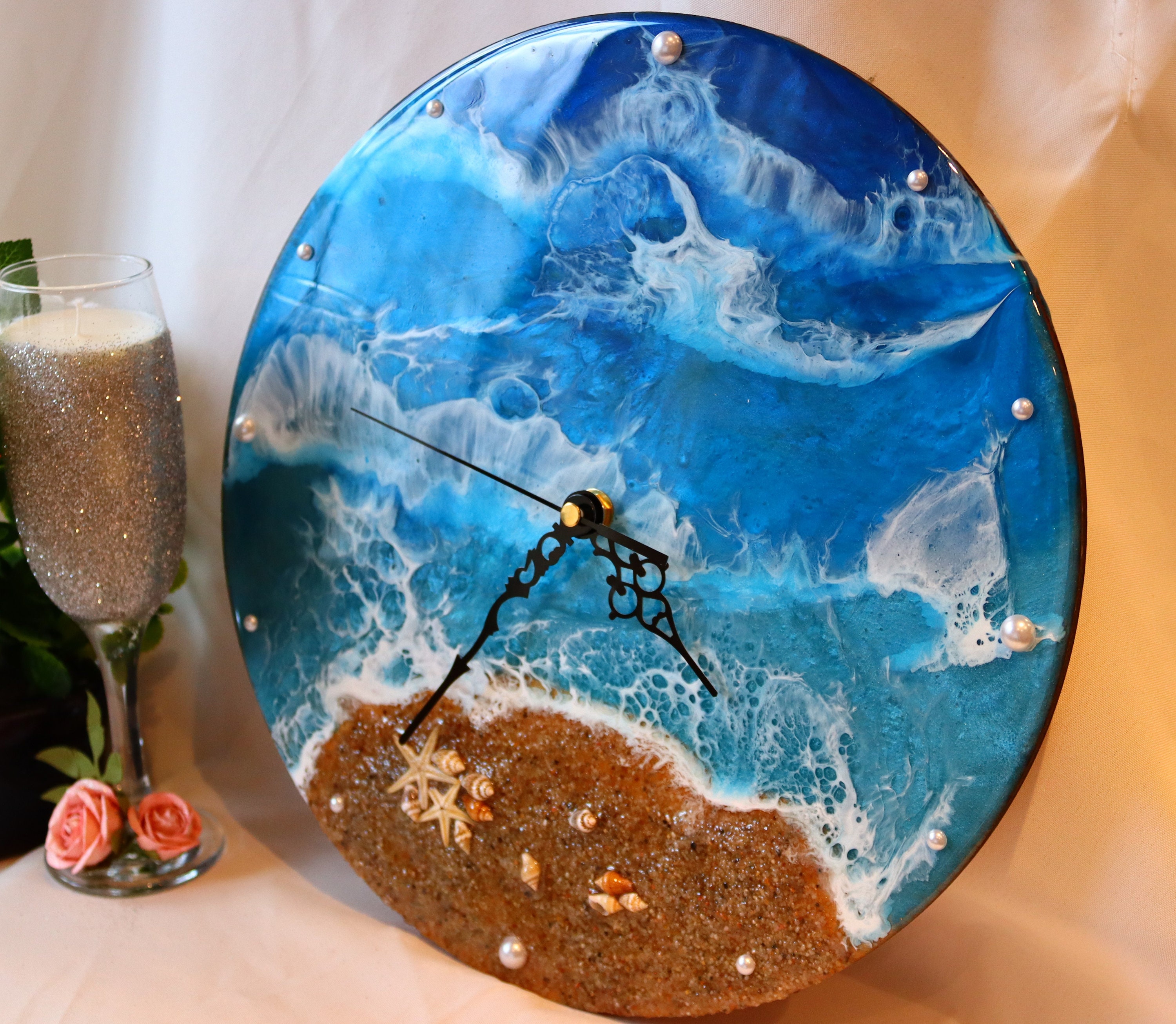 Clock, Wall Clock, Resin Art Clock, Abstract Resin Clock, Unique