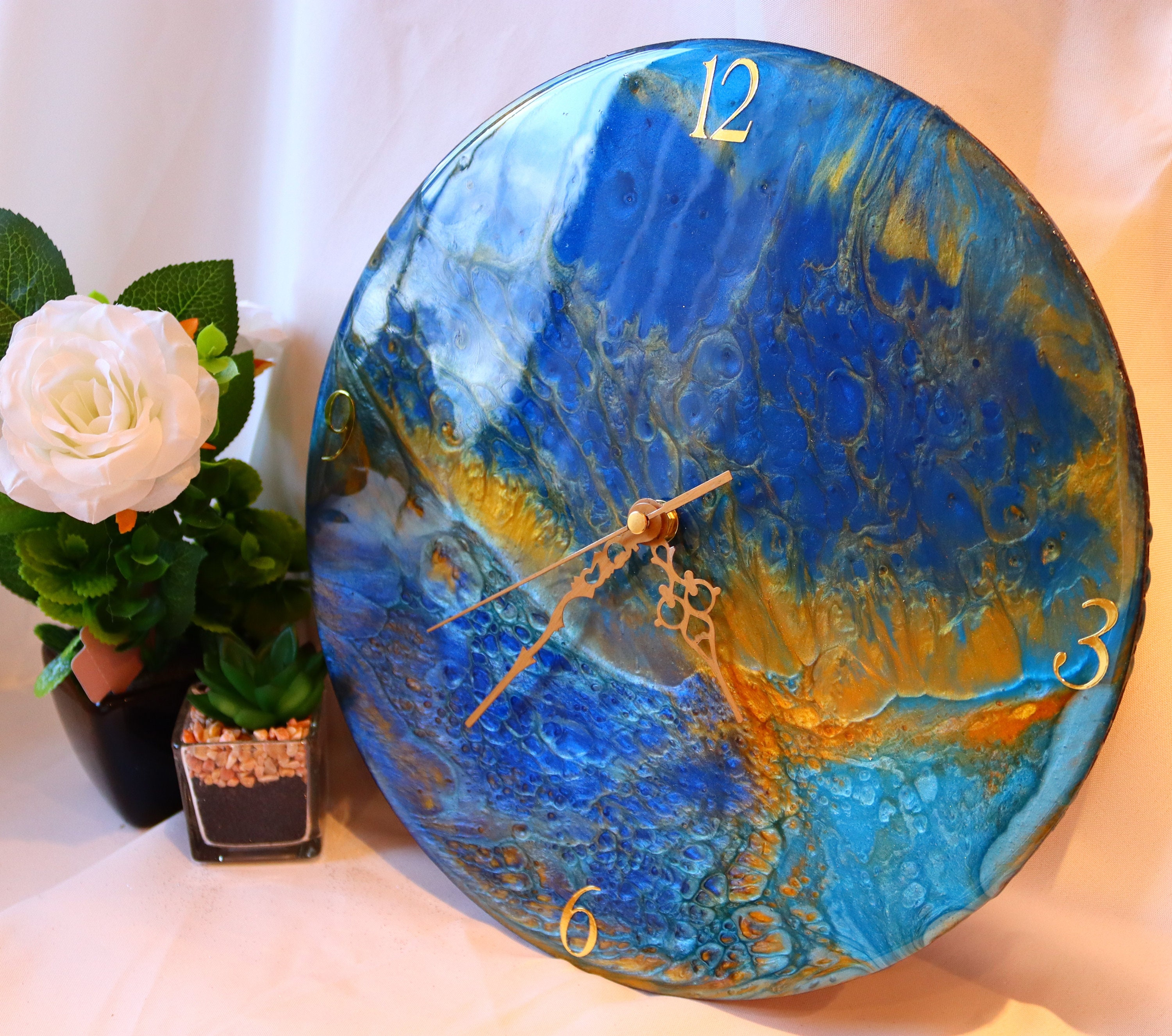 Clock Wall Clock Resin Art Clock Abstract Resin Clock Etsy UK