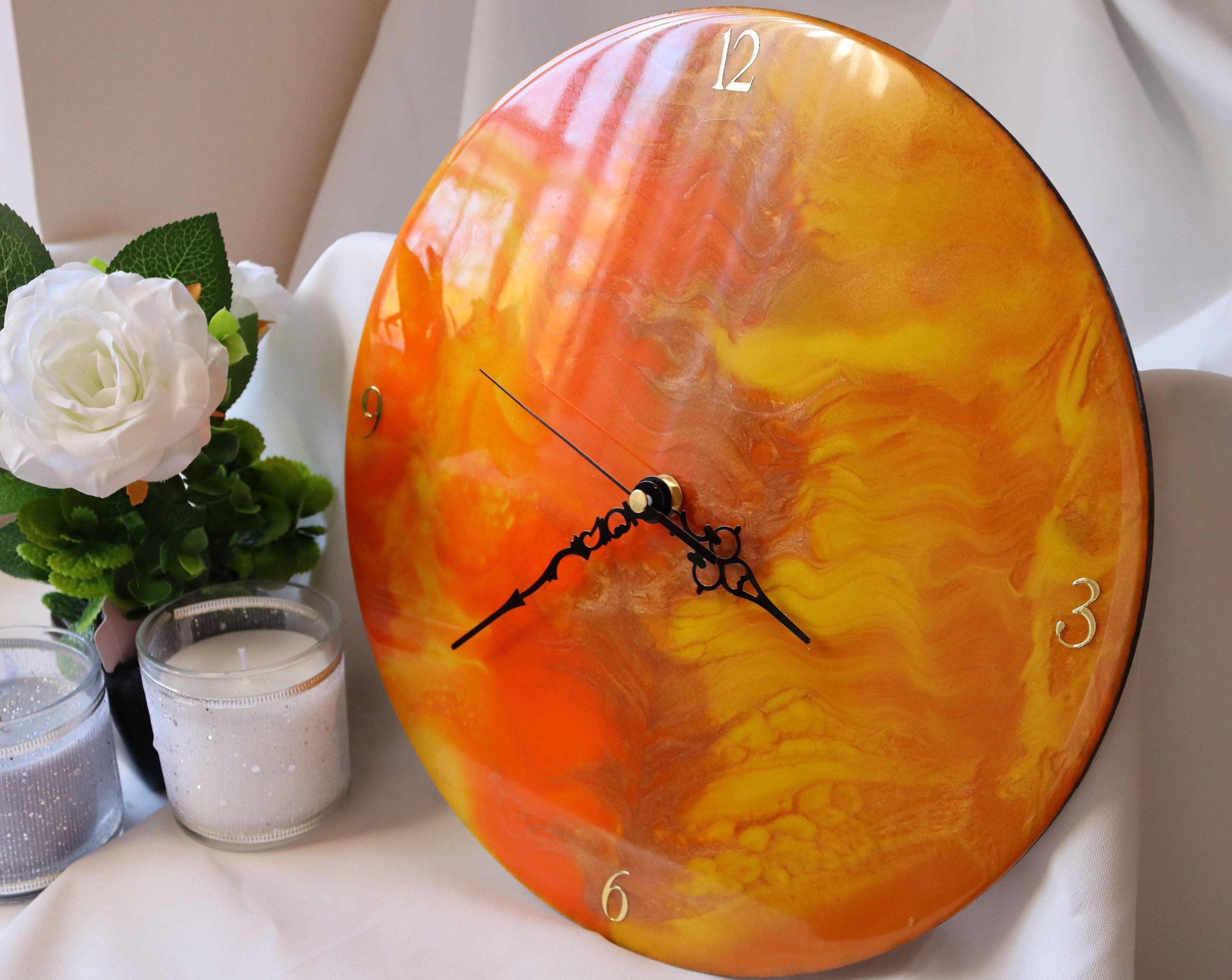 Clock Wall Clock Resin Art Clock Abstract Resin Clock Etsy UK