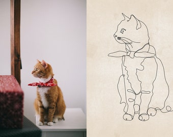 Katze Umriss Zeichnen Etsy