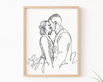 Dessin au trait personnalisable : une façon unique de célébrer votre anniversaire de mariage