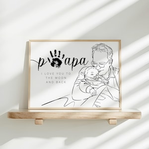 Custom Papa & Family Line Drawing From Photo, Personalized Gift For Him, Custom Line Art, Custom Grandpa Gift, Family Portrait, Gift For Dad