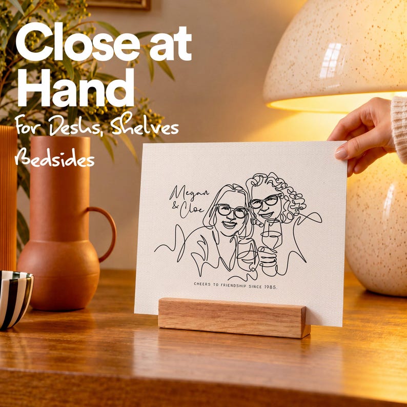Promotion Gift for Coworker, Custom Best Friend One Line Portrait From ...