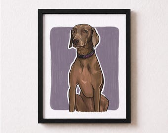 Christmas Present for Dog Owner, Custom Dog Painting from Photo, Framed Art Print