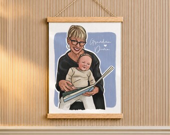 Regalo di Natale per la suocera: quadro da foto con nome su poster in legno con gancio.