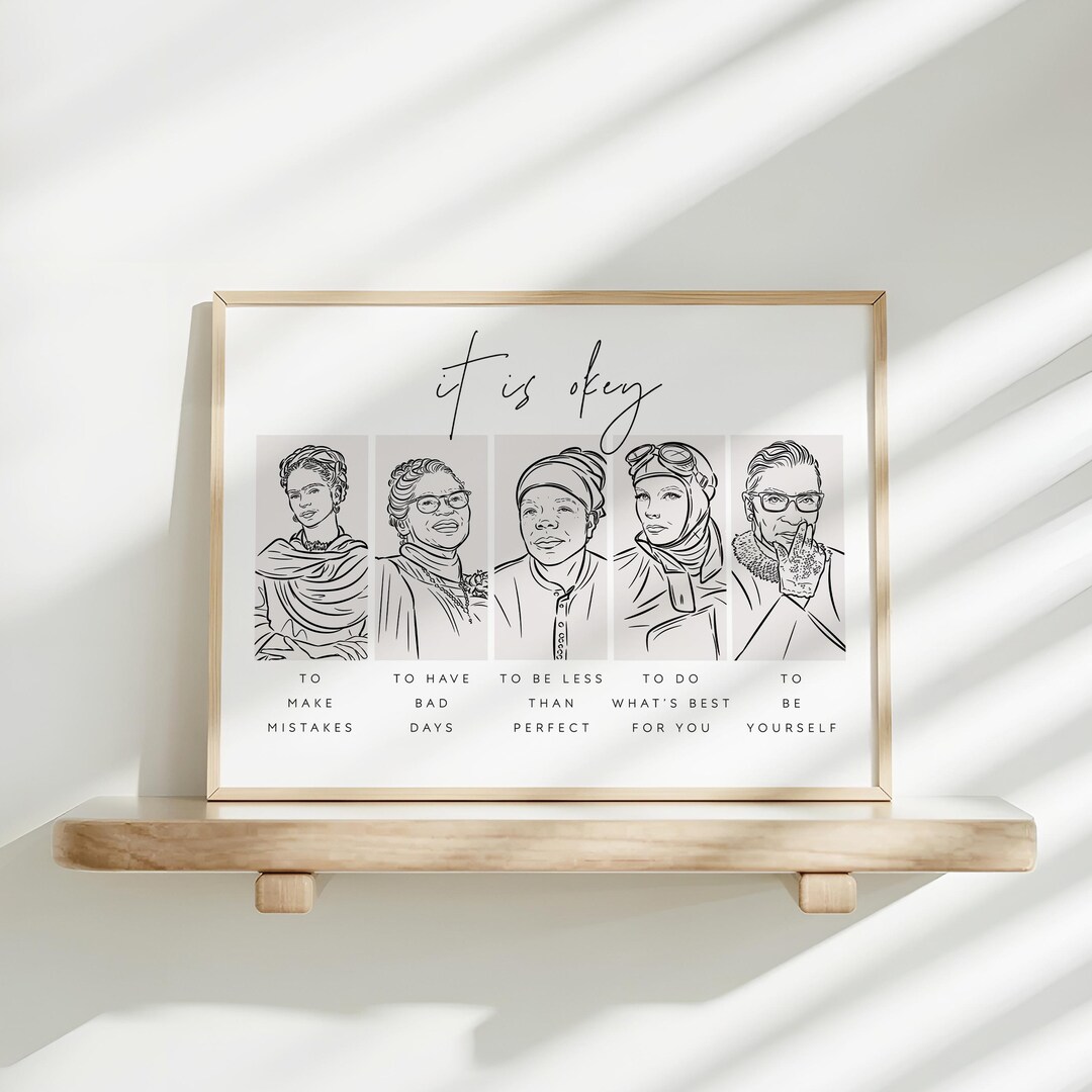 Empowering Women Line Art Poster Set of 5 – Inspirational Feminist Wall ...