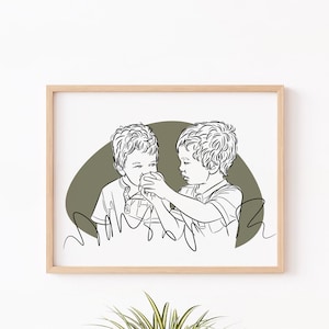 Personalized Kids Drawing Portrait - Unique Mom & Grandma Gifts - Custom Child Artwork - Birthday Presents