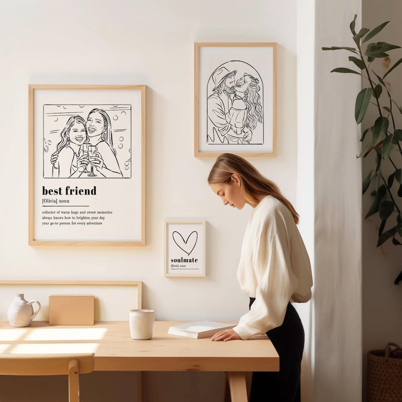 Definition Boyfriend Custom Line Art Gift for Partner or Soulmate