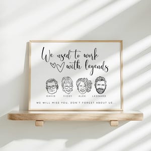 Coworker Leaving Portrait Gift | Farewell Office Decor | Retirement - Team Goodbye | Custom Best Friends - Colleague Goodbye Line Art Gift