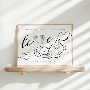 Custom Baby Footprint Line Art | Personalized Nursery Keepsake, Announcement Poster for Couples, Family, Grandparents, Shower, Birthday Gift