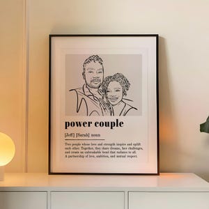 Benutzerdefiniertes paar Line Art Portrait Jubiläum Geschenk | Personalisierte minimalistische Zeichnung vom Foto | Sentimentales Geschenk zum Geburtstag, zur Hochzeit oder für Sie