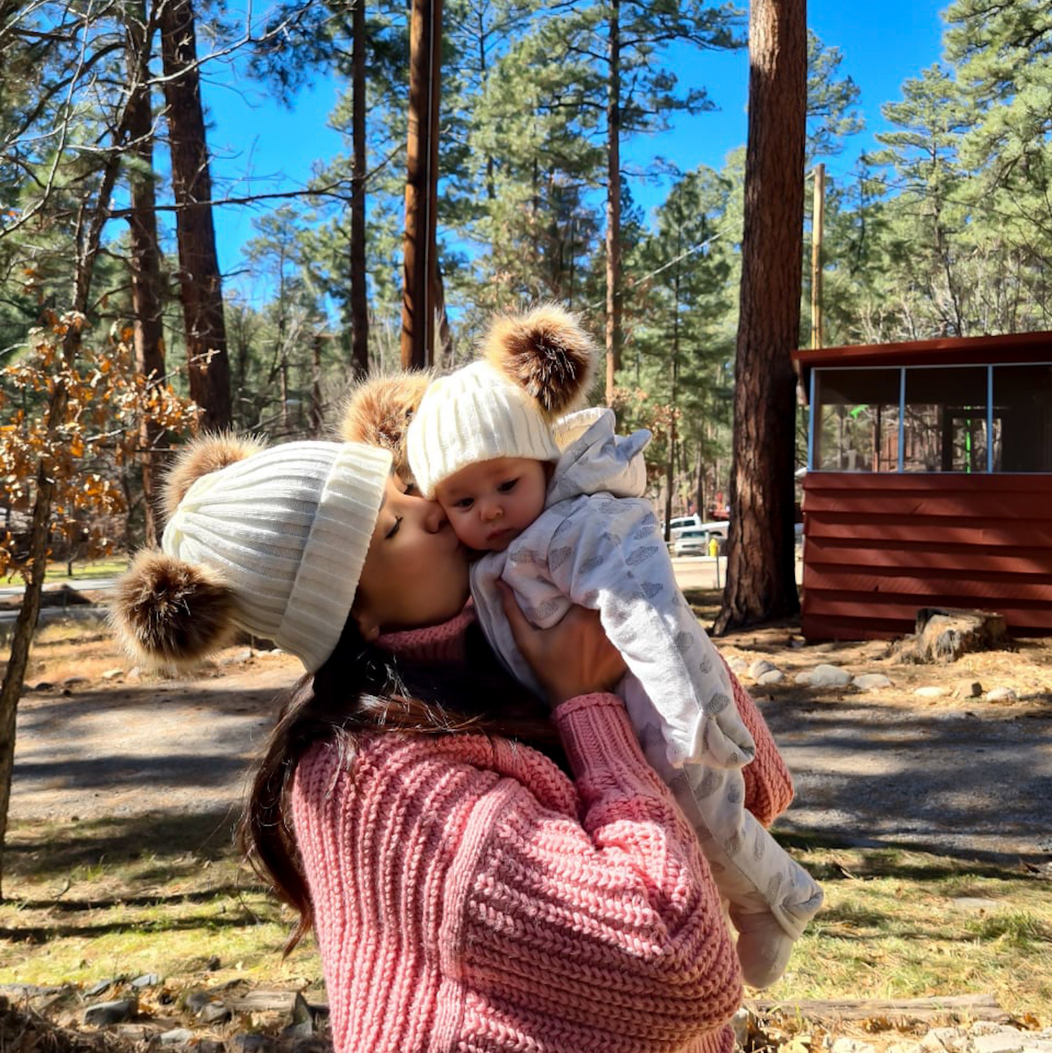 Double Pom Pom Beanie Mommy and Me/baby 