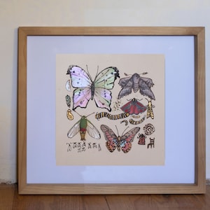 Hand-painted linocut print