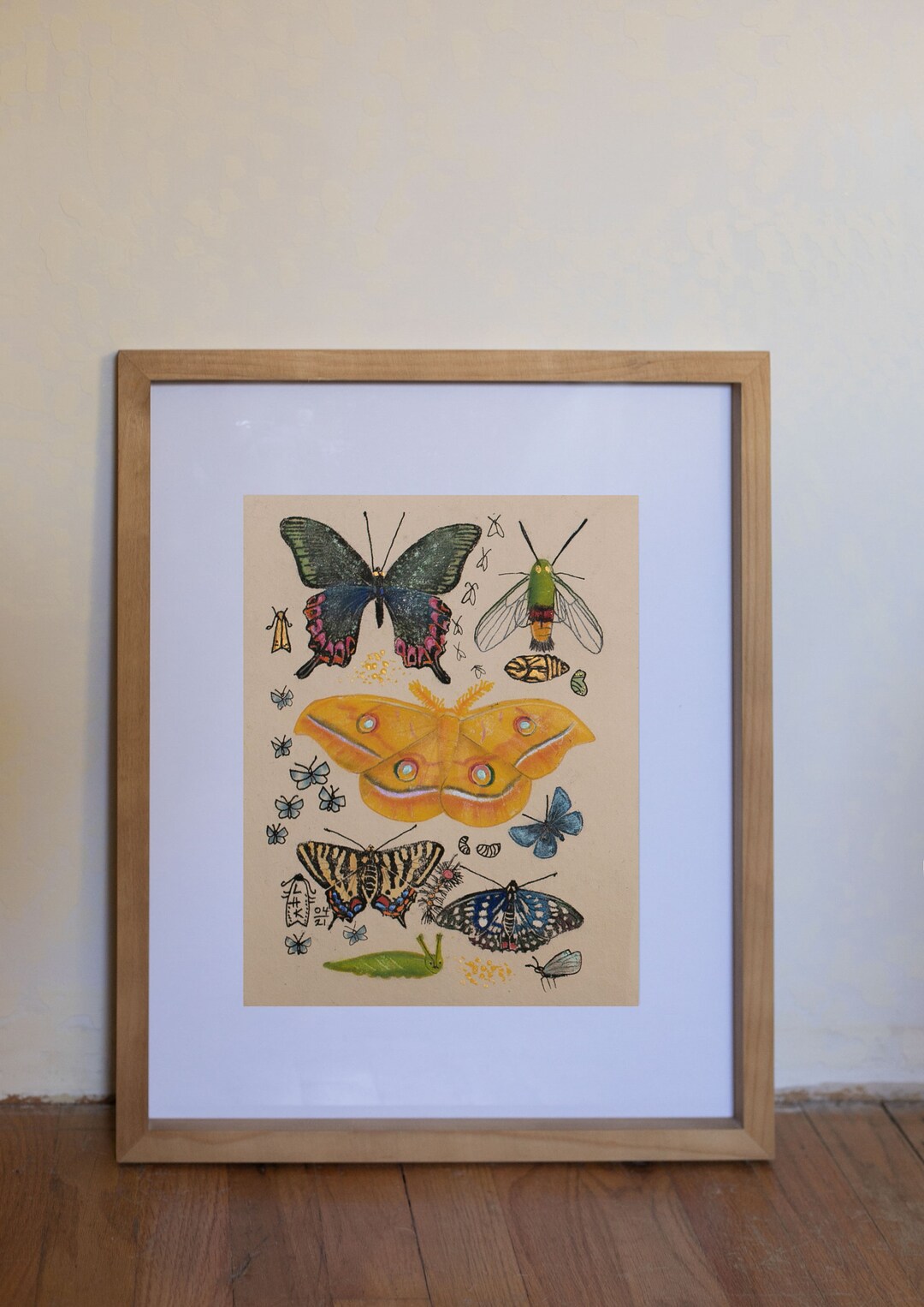 Handpainted Linocut Print Etsy