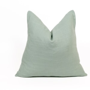 Natural Linen Mint Green Pillow Cover Sage Green Cushion Cover (All Sizes)