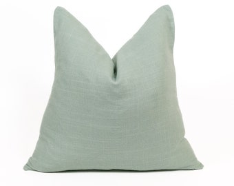 Natural Linen Mint Green Pillow Cover, Sage Green Pillow case, All size available.