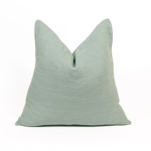 Natural Linen Mint Green Pillow Cover, Sage Green Pillow case, All size available.