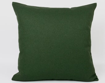 Cotton Linen Green Pillow Cover, Upholstery Linen Decorative Cushion Cover, All Size Options.