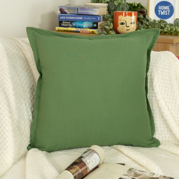 Green Linen Pillow Etsy