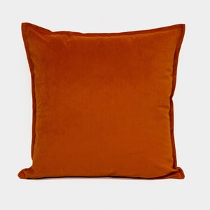 Velvet Orange Pillow Cover Velvet Orange Burnt Cushion Cover Orange Throw Pillow Cover Lumbar (Customizable Size)